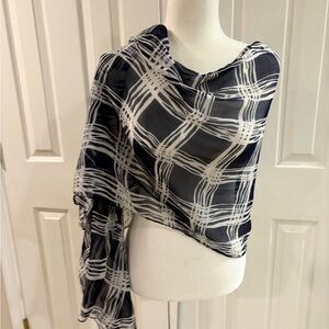 Chic Black and White Sheer Scarf